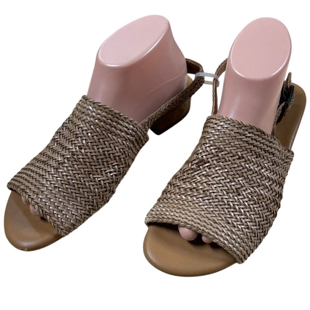 Paul Green Helena Woven Sandals Tan Slingback Women's Size 7.5 Floor Model